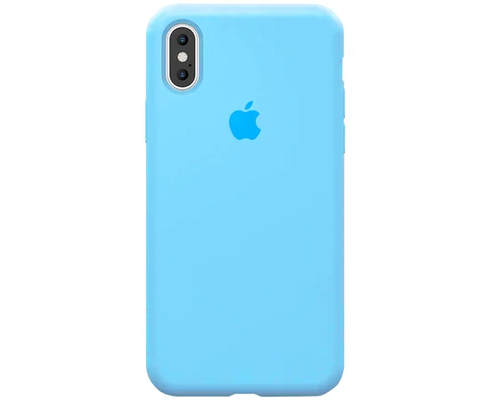 Чохол Silicone case (A) (з закритим низом) для Apple iPhone X / XS Блакитний / Mist blue
