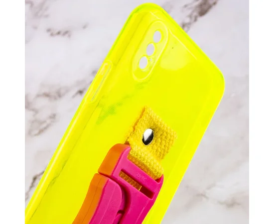 Чехол Handfree с цветным ремешком для Apple iPhone X / XS (5.8") Желтый