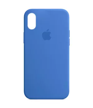 Чехол Silicone Case Full Protective (AA) для Apple iPhone X/XS Синий / Capri Blue