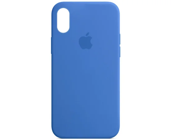 Чохол Silicone Case Full Protective (AA) для Apple iPhone X / XS Синій / Capri Blue