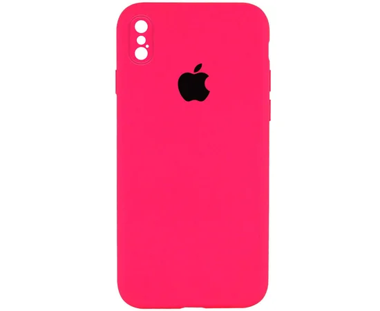 Чохол Silicone Case Square Full Camera Protective (AA) Apple iPhone XS (5.8") Рожевий / Barbie pink