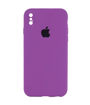 Чехол Silicone Case Square Full Camera Protective (AA) для Apple iPhone XS (5.8") Фиолетовый / Grape