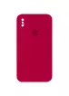 Чехол Silicone Case Square Full Camera Protective (AA) для Apple iPhone XS (5.8") Красный / Rose Red