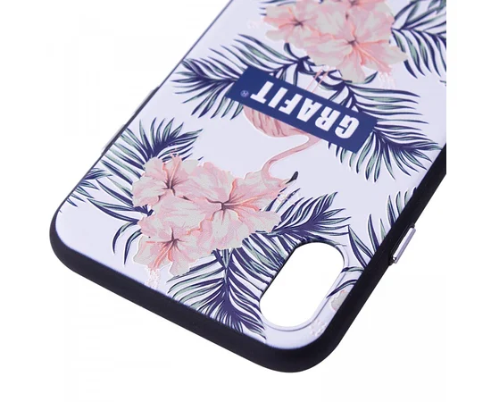 TPU + PC чохол YCT тиснення для Apple iPhone X / XS Квіти - білий фон