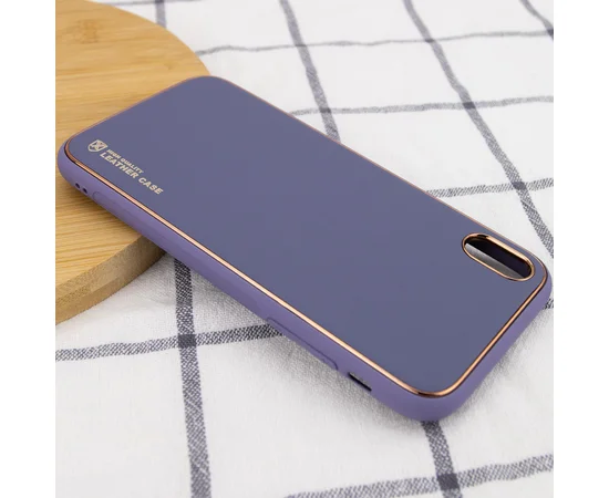 Шкіряний чохол Xshield для Apple iPhone X / XS (5.8 ") Сірий / Lavender Gray