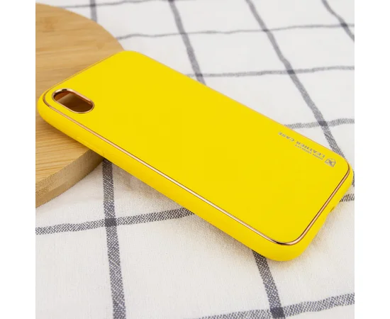 Кожаный чехол Xshield для Apple iPhone X / XS (5.8") Желтый / Yellow