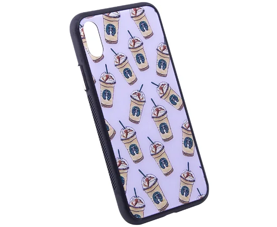 TPU+Glass чехол YCT для Apple iPhone X/XS Мороженое Starbucks
