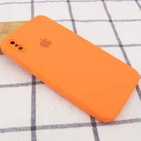 Чохол Silicone Case Square Full Camera Protective (AA) для Apple iPhone XS (5.8 ") Помаранчевий / Papaya