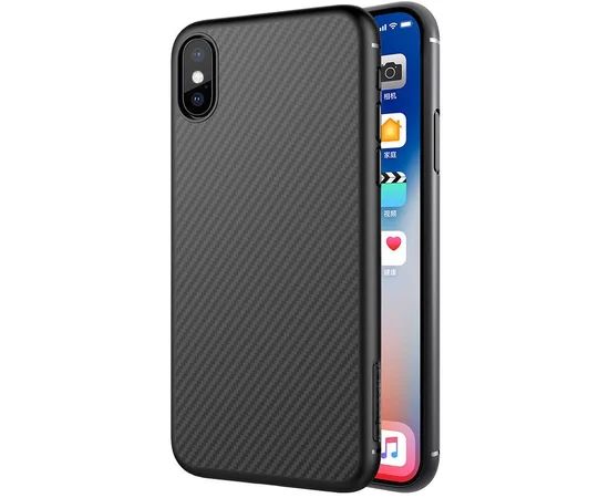 Карбонова накладка Nillkin Synthetic Fiber series для Apple iPhone X / XS Чорний