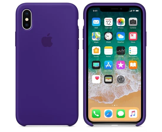 Чохол Silicone case (AAA) для Apple iPhone X (5.8 ") Фіолетовий / Ultra Violet