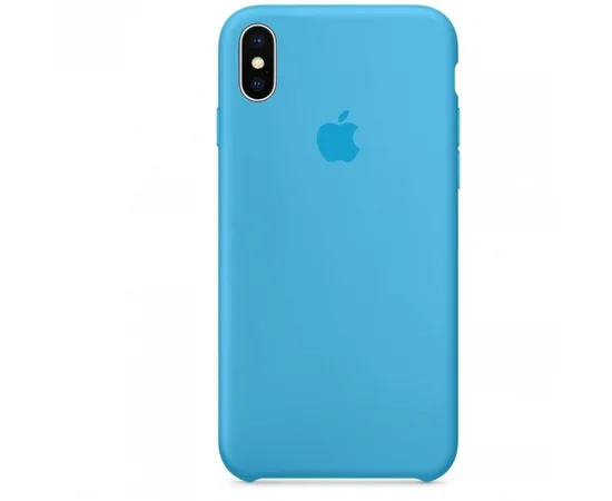 Чехол Silicone case (A) для Apple iPhone X/XS (5.8") Синий / Blue