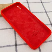 Чехол Silicone Case Square Full Camera Protective (AA) для Apple iPhone XS (5.8") Красный / Red