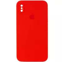 Чехол Silicone Case Square Full Camera Protective (AA) для Apple iPhone XS (5.8") Красный / Red