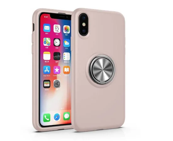 TPU чехол Summer ColorRing под магнитный держатель для Apple iPhone XS (5.8") Розовый