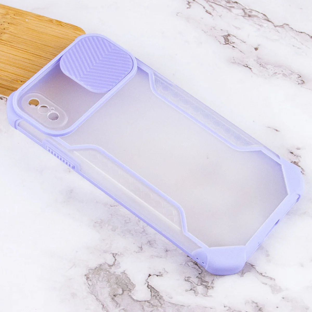 Чохол Camshield matte Ease TPU зі шторкою для Apple iPhone X/XS (5.8") Бузковий