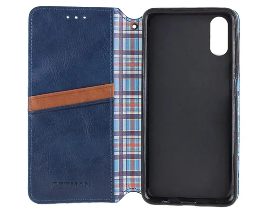 Шкіряний чохол-книжка GETMAN Cubic (PU) для Apple iPhone X/XS (5.8") Синій