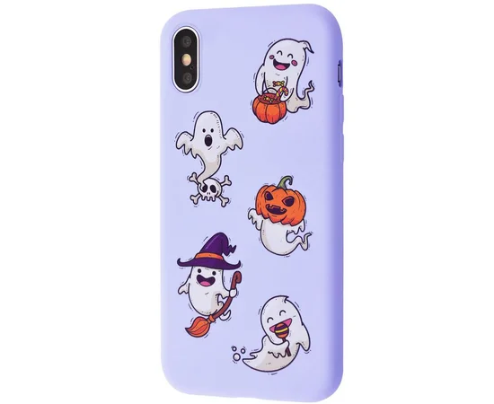 TPU чохол WAVE Fancy для Apple iPhone X / XS (5.8 ") Ghosts / Light purple