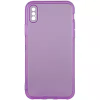 Матовий напівпрозорий TPU чохол із захистом камери для Apple iPhone X / XS (5.8 ") Бузковий / Lilac