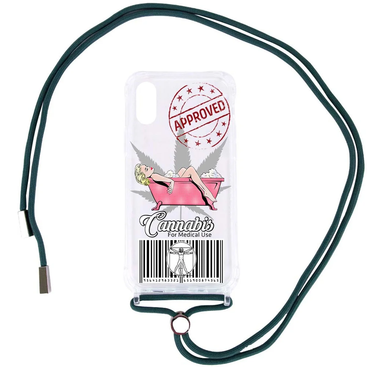 Чохол TPU Crossbody Street Style для Apple iPhone X / XS (5.8 ") Merlin / Зелений / Forest green