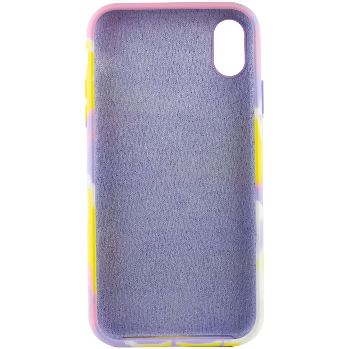 Чехол Silicone case full Aquarelle для Apple iPhone X / XS (5.8") Сиренево-желтый