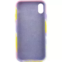 Чехол Silicone case full Aquarelle для Apple iPhone X / XS (5.8") Сиренево-желтый