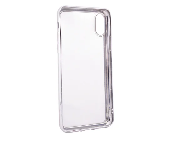 Фактурный силиконовый чехол с глянцевой окантовкой для Apple iPhone X (5.8") Черный