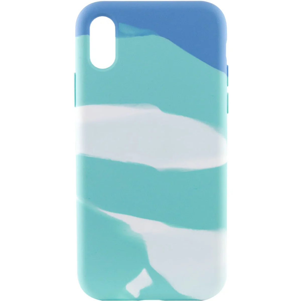 Чохол Silicone case full Aquarelle для Apple iPhone X/XS (5.8") Бірюзово-білий