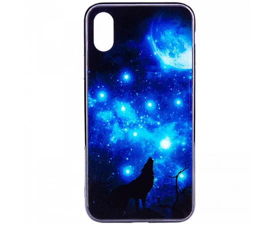 TPU+Glass чехол Fantasy с глянцевыми торцами для Apple iPhone XS (5.8") Лунная ночь