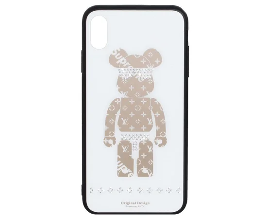 TPU+Glass чехол TYBOMB Bear для Apple iPhone X / XS (5.8") Белый