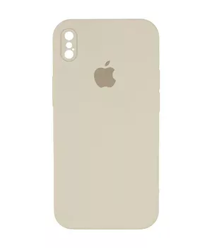 Чехол Silicone Case Square Full Camera Protective (AA) для Apple iPhone XS (5.8") Бежевый / Antigue White