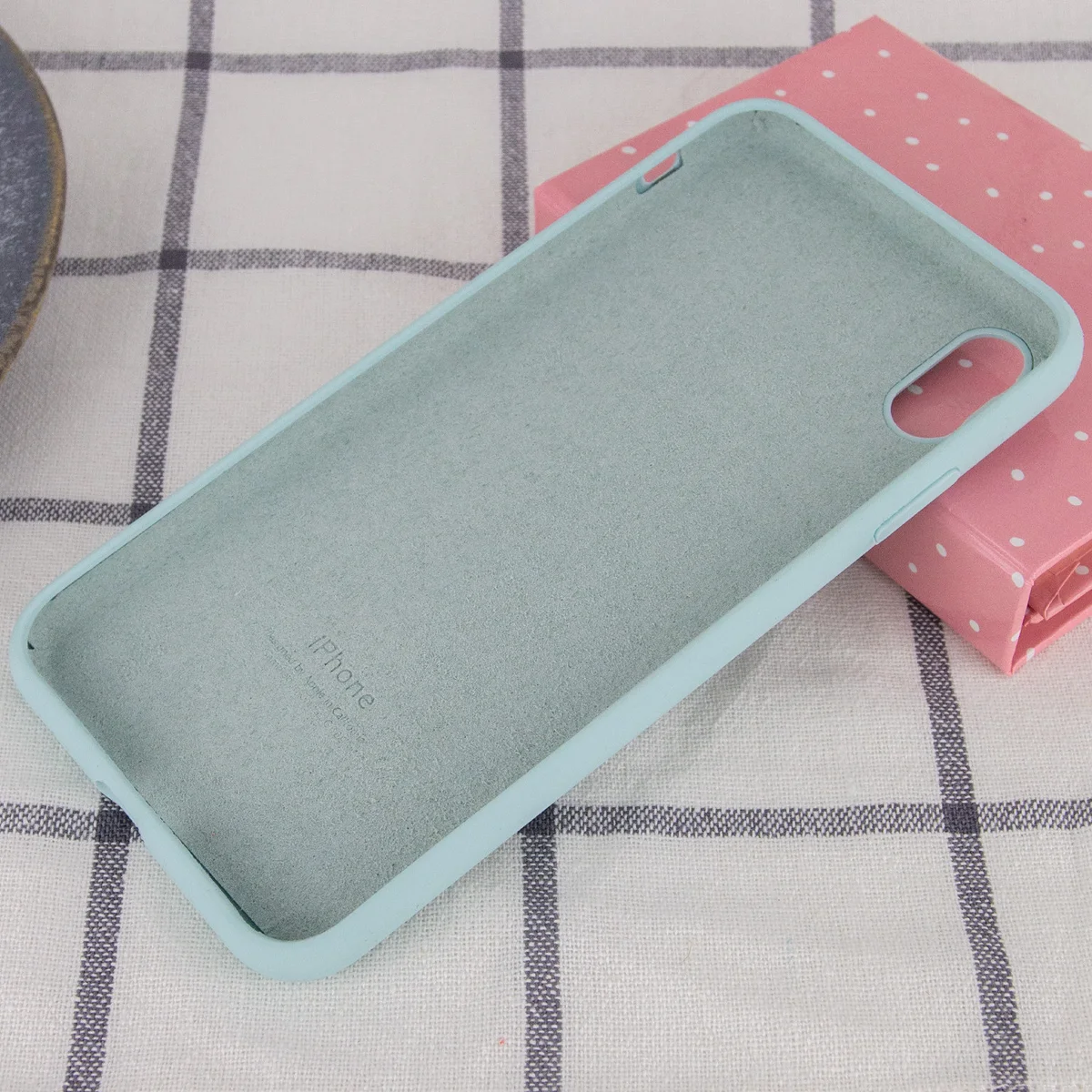 Чохол Silicone case (A) (з закритим низом) для Apple iPhone X / XS Бірюзовий / Turquoise