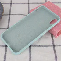 Чехол Silicone case (A) (с закрытым низом) для Apple iPhone X/XS Бирюзовый / Turquoise