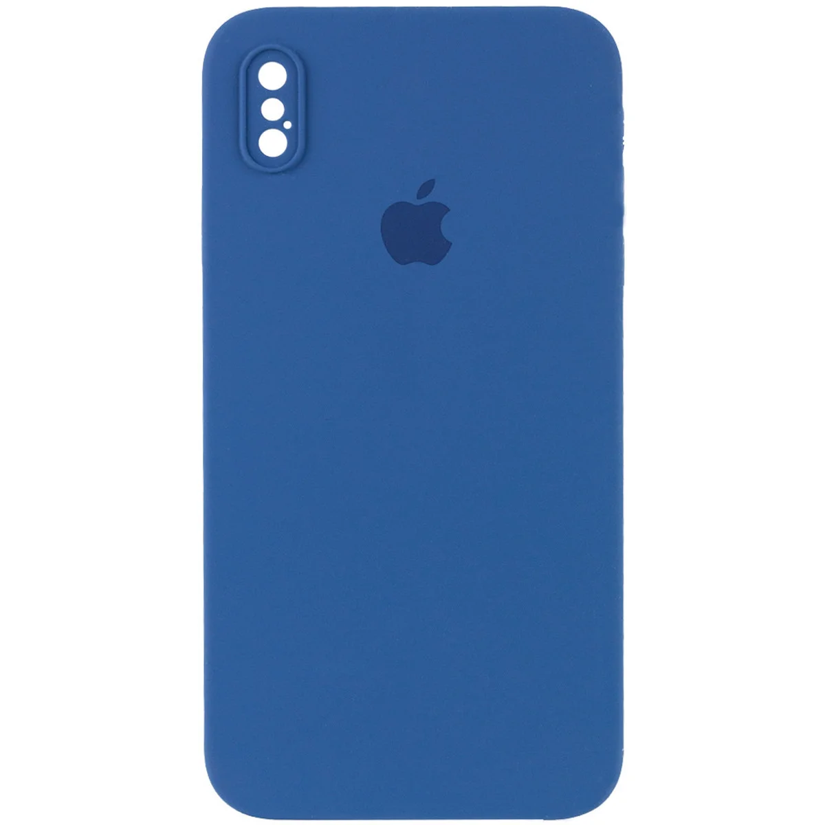 Чехол Silicone Case Square Full Camera Protective (AA) для Apple iPhone XS (5.8") Синий / Navy blue