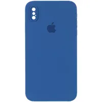 Чехол Silicone Case Square Full Camera Protective (AA) для Apple iPhone XS (5.8") Синий / Navy blue