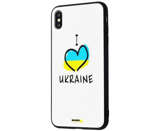 TPU+Glass чехол Mad series для Apple iPhone X/XS I love Ukraine