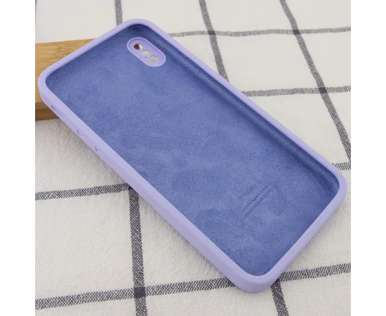 Чехол Silicone Case Square Full Camera Protective (AA) для Apple iPhone XS (5.8") Сиреневый / Dasheen