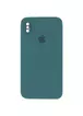 Чехол Silicone Case Square Full Camera Protective (AA) для Apple iPhone XS (5.8") Зеленый / Pine green
