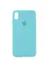Чехол Silicone case (A) (с закрытым низом) для Apple iPhone X/XS Бирюзовый / Marine Green