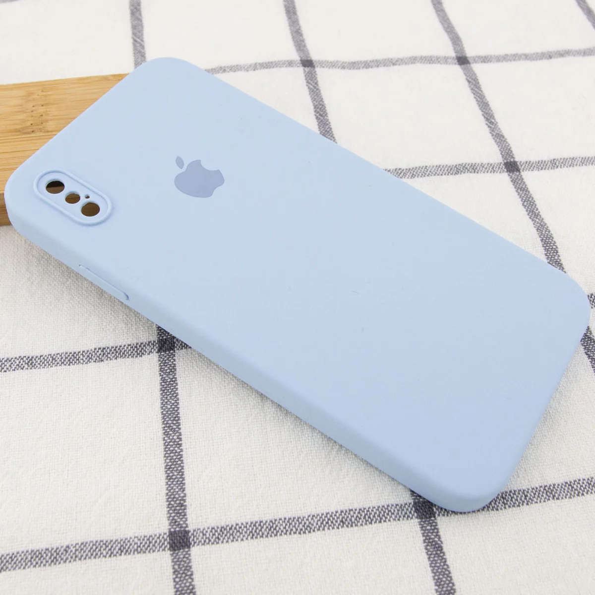 Чохол Silicone Case Square Full Camera Protective (AA) для Apple iPhone XS (5.8 ") Блакитний / Mist blue