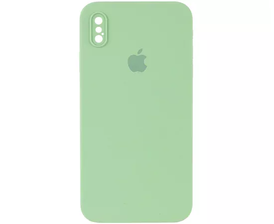 Чехол Silicone Case Square Full Camera Protective (AA) для Apple iPhone XS (5.8") Мятный / Mint