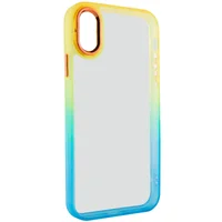 Чехол TPU+PC Fresh sip series для Apple iPhone X / XS (5.8") Бирюзовый / Оранжевый