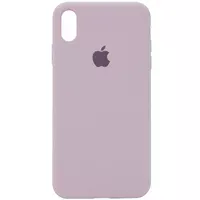 Чехол Silicone case (A) (с закрытым низом) для Apple iPhone X/XS Серый / Lavender