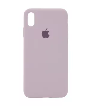 Чехол Silicone case (A) (с закрытым низом) для Apple iPhone X/XS Серый / Lavender