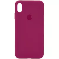 Чехол Silicone Case Full Protective (AA) для Apple iPhone X/XS Красный / Rose Red
