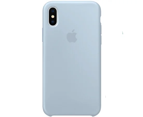 Чехол Silicone case (A) для Apple iPhone X/XS Голубой / Mist blue