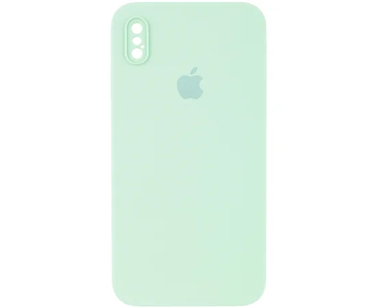 Чехол Silicone Case Square Full Camera Protective (AA) для Apple iPhone XS (5.8") Бирюзовый / Light Turquoise