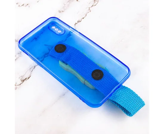 Чехол Handfree с цветным ремешком для Apple iPhone X / XS (5.8") Синий
