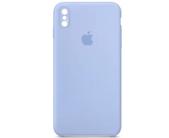 Чехол Silicone Case Square Full Camera Protective (AA) для Apple iPhone XS (5.8") Голубой / Lilac Blue