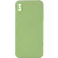 Силіконовий чохол Candy Full Camera для Apple iPhone X / XS (5.8 ") Фісташковий