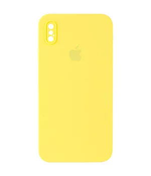 Чехол Silicone Case Square Full Camera Protective (AA) для Apple iPhone XS / X (5.8") Желтый / Yellow